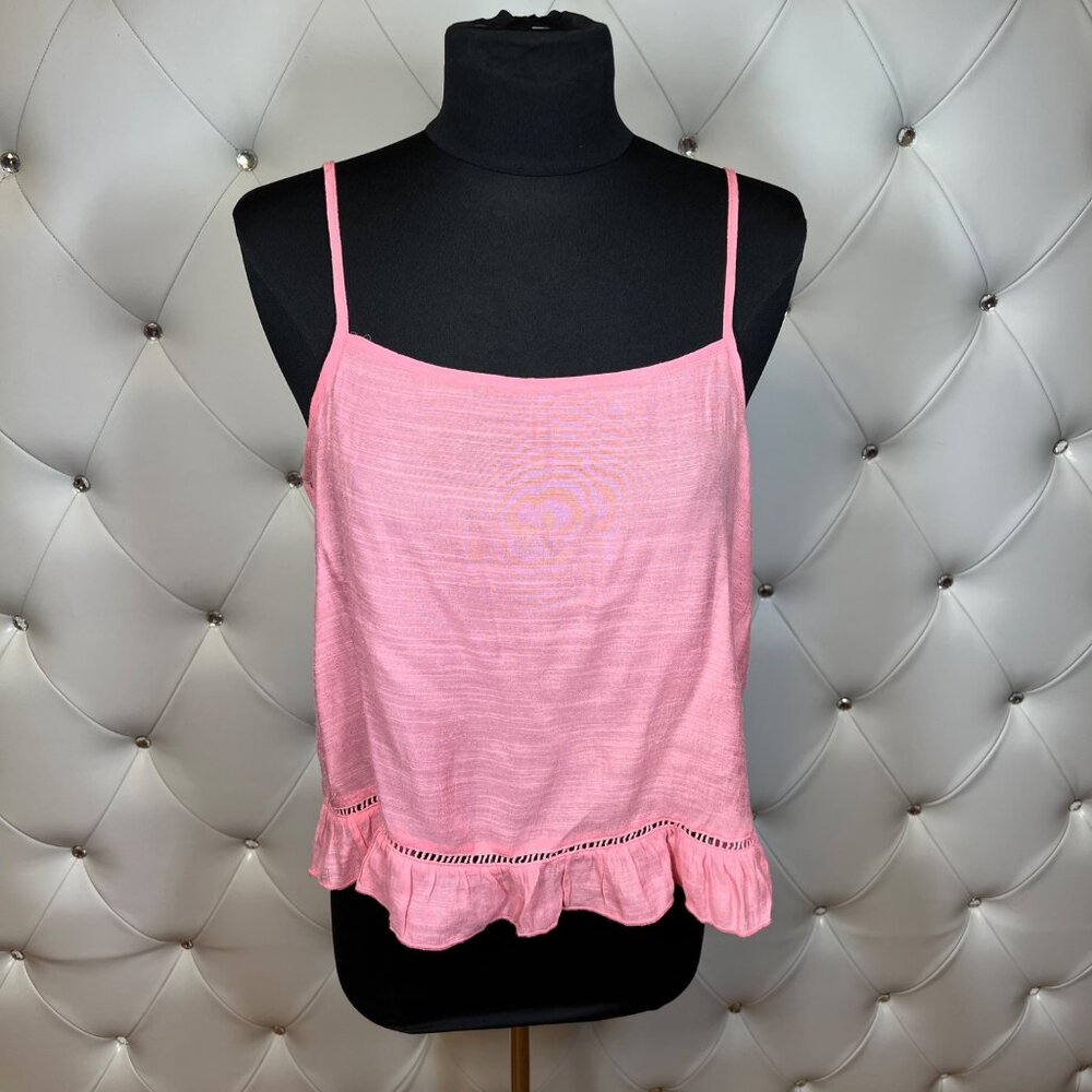 Divided Pink Ruffle Hem Women's Top Size 10